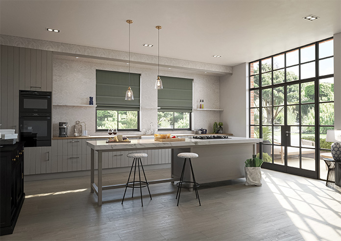 Ascot, Stone Grey - Motorised Roman Blind - Image 6